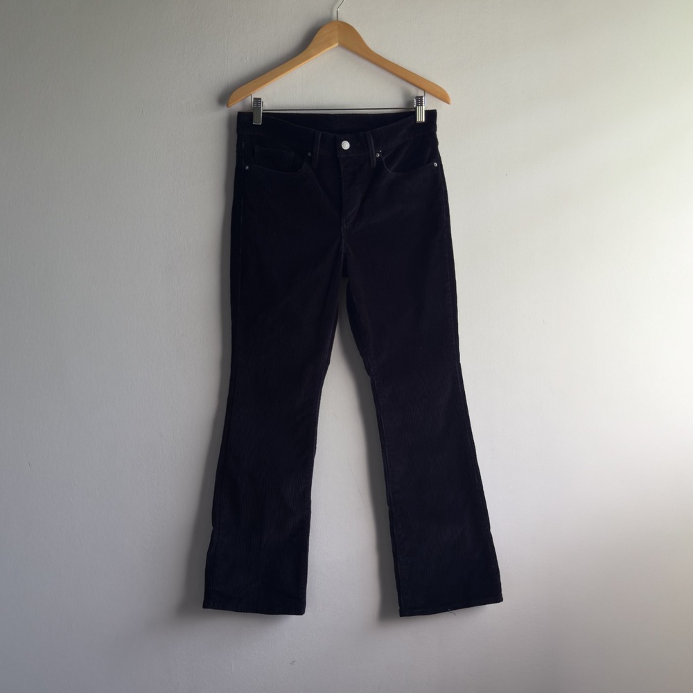 Levis 715 Bootcut Corduroy Pants Womens 30 Black Mid Rise Flare